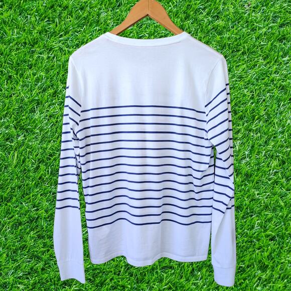 Ralph Lauren POLO Golf Women's Classic Stripe Top Long Sleeve Blue White Large - Picture 7 of 9